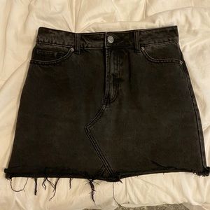 Black denim skirt